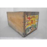 A vintage wooden apple crate with advertising on one end for Occidental Canadian A1 Apples. Lot also