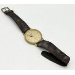 An 18ct gold Buler quartz "Flatline" gentleman's wristwatch