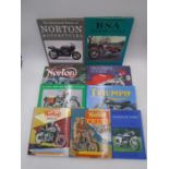 A small collection of nine motorcycle books