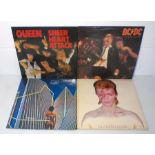 Four classic rock 12" vinyl records comprising of Queen - 'Sheer Heart Attack' with original