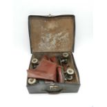 A pair of Richardson's size 5 leather roller skates in carry case