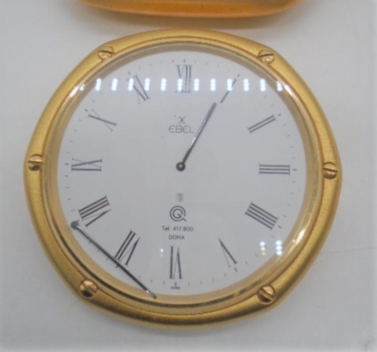 An Ebel Doha Qatar wall clock (width 17cm) plus an Ebel desk clock (width 11cm) A/F - Image 2 of 6