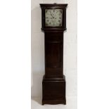 An antique grandfather clock by P.Christenson, Yarmouth with dial stamped for Walker & Hughes, 30