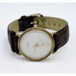 A Bueche Girod slimline watch with white dial and subsidiary second dial (second hand loose)