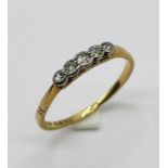 An 18ct gold diamond 5 stone ring