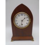 An Edwardian inlaid mantle clock