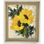 Charles Lefar (20th century British) oil on canvas still life of sunflowers signed and dated 70