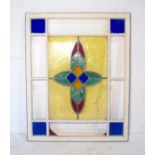 A stained glass window panel, A/F - 93cm x 74cm.