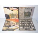 Four 12" vinyl records by Led Zeppelin, comprising of Led Zeppelin II (K40037), Led Zeppelin IV (