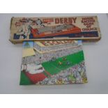 Two boxed vintage horse racing games including Merit Derby Horse Racing Game Of Chance and Chad