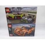 A boxed Lego Technic "Chevrolet Corvette ZR1" set (42093), along with a boxed Lego Speed