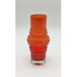 A Tamara Aladin for Riihimaki red glass vase - height