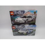 Two boxed Lego Speed Champions sets including "Koenigsegg Jesko" (76900) & "Lamborghini Countach" (