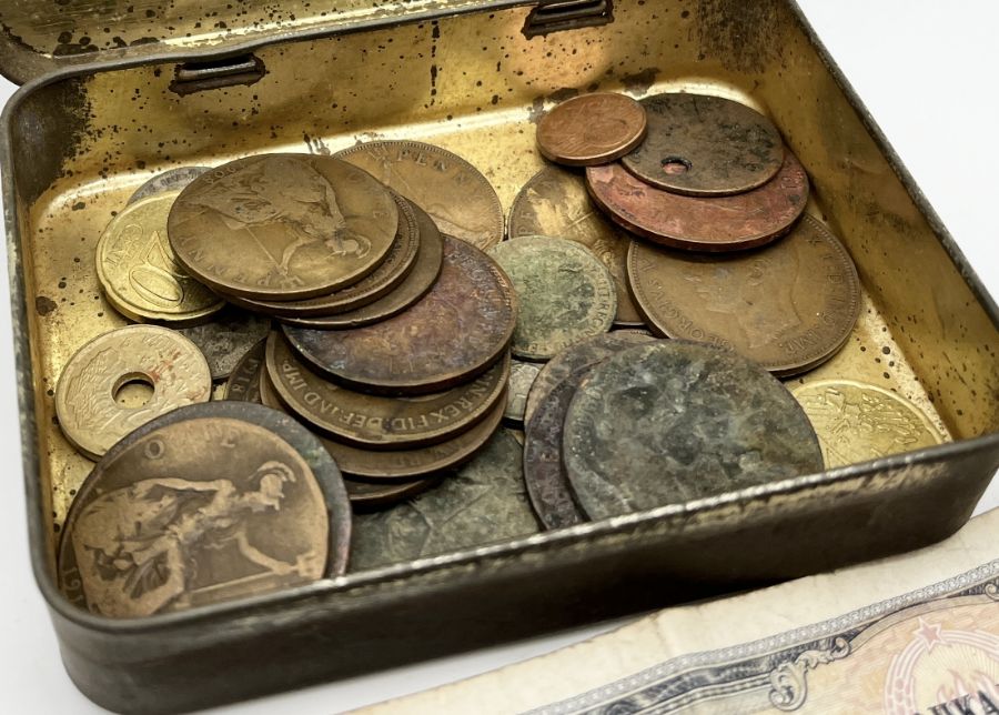 A small collection of coinage and medallions etc, including silver Maundy penny etc. - Image 2 of 2