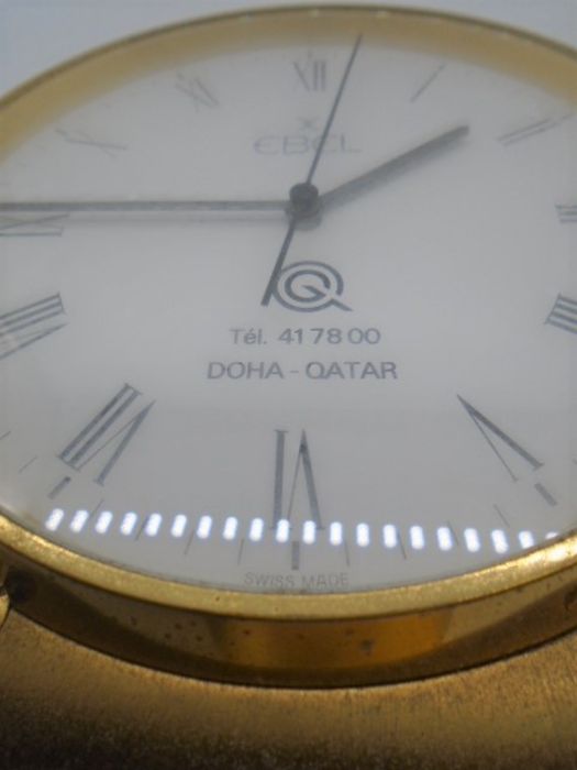 An Ebel Doha Qatar wall clock (width 17cm) plus an Ebel desk clock (width 11cm) A/F - Image 5 of 6