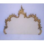 A gilt framed headboard. The gilt detailing shows signs of wear, one missing piece and one loose but