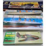 Four boxed vintage model kits including a Veron "River Police Patrol launch" balsa wood kit, an