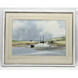 Ray Witchard watercolour of an estuary scene - signed to lower right. 36cm x 53cm.