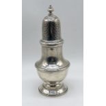 A hallmarked silver sugar caster, weight 197.7g