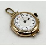 A 9ct gold Buren ladies watch (no strap)