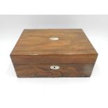 A Victorian rosewood sewing box.