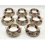 A collection of eight Royal Albert "Lady Hamilton" soup bowls and saucers