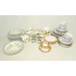A quantity of miscellaneous tea ware including Wedgwood, Royal Worcester egg coddlers etc, across