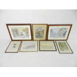 A quantity of framed watercolours including some signed by Eileen Smith, Ron Briggs, Heather