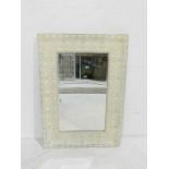 A pressed metal classical style rectangular wall mirror with crackle glaze finish - height 98cm,