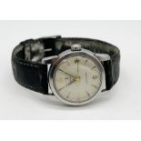 A vintage Omega Seamaster wristwatch with stainless steel case, inscription to reverse:- "To GWW