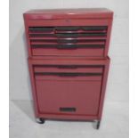 A vintage metal tool cabinet- overall height 103cm