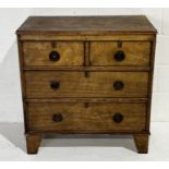 A Georgian fruitwood chest of small proportions consisting of four drawers H85cm x D42cm x W81cm