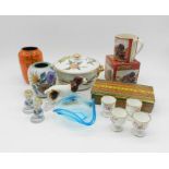 A quantity of china and ceramics including a boxed Hornby mug, Royal Worcester, Royal Albert egg