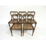 A set of five Victorian balloon back chairs with cane seating