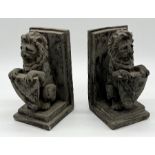 A pair of bookends in the form of lions
