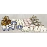 A collection of various tea sets including Noritake, Coalport, Wedgwood, Shelley etc.