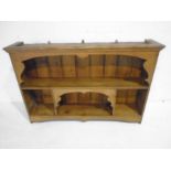 An antique pine dresser top - height 90cm, width 134cm
