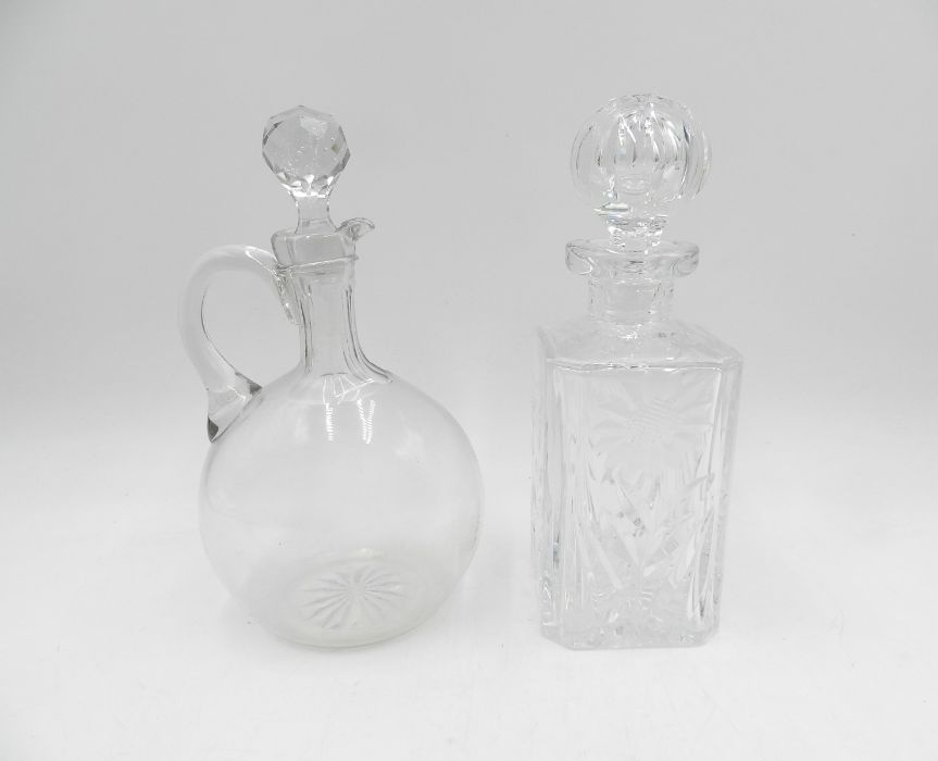 A collection of cut glassware including a Victorian celery glass, decanters etc - some with - Image 7 of 7