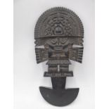 A carved stone Incan "Tumi" ceremonial knife, height 32cm