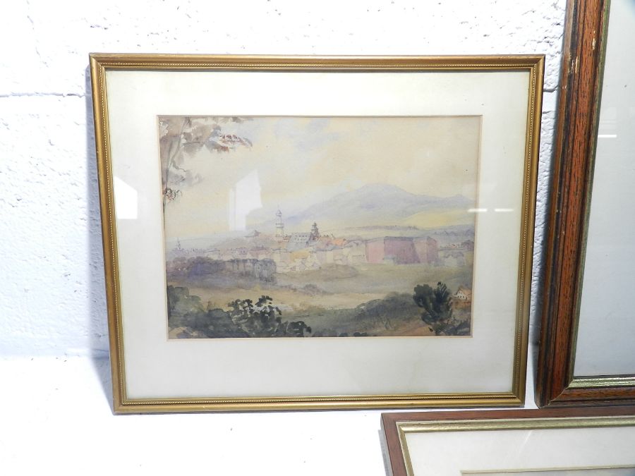 A quantity of framed watercolours depicting landscape and traditional scenes - Image 4 of 5