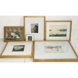 A collection of framed mainly limited edition prints including Pierre Thomas "Hooken Cliff" 56/