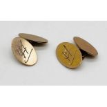 A pair of 9ct rose gold cufflinks, total weight 6.2g
