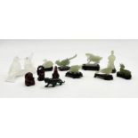 A collection of modern carved jade animals