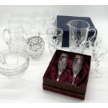 A collection of various cut glass including Waterford, Rockingham Crystal, Webb etc.
