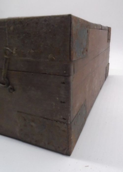 A vintage set of industrial wooden drawers and a small wooden trunk/chest - Image 3 of 34