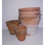 A small selection of terracotta garden pots