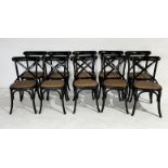 A set of ten Lombok Canton dining chairs