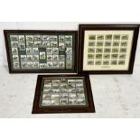 Three framed sets of cigarette cards on the theme of racing and horses including Wills, Turf