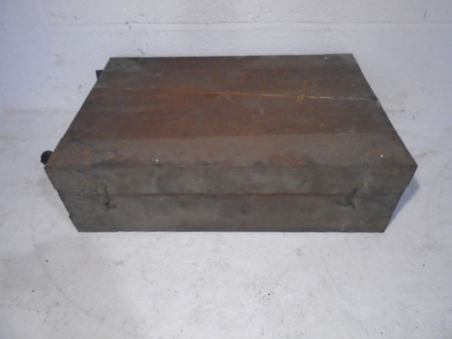 A vintage set of industrial wooden drawers and a small wooden trunk/chest - Image 16 of 34