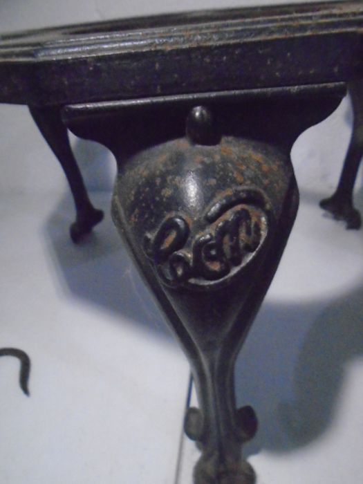 A cast iron cooking pot on trivet stand along with a stoneware jar from Mitchell Toms & Co Ltd, - Image 10 of 10